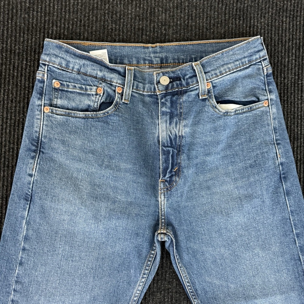 Levi's 505 Regular Fit Straight Leg Jeans Blue 32x30 Mens Denim Classic - Picture 3 of 9